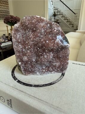 Stunning sparkly pinkish amethyst cut base specimen from Brazil